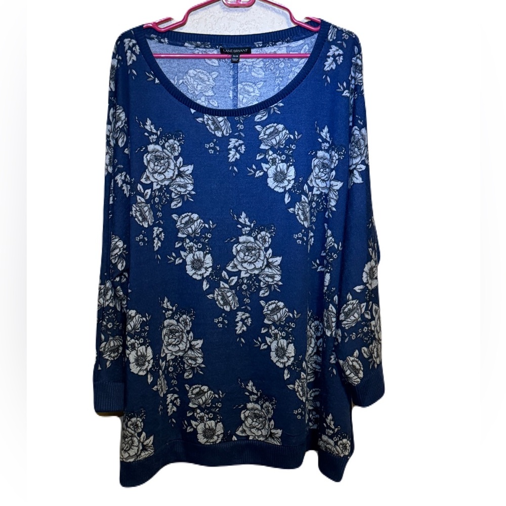 NWOT Lane Bryant Floral Scoop Neck Sweater